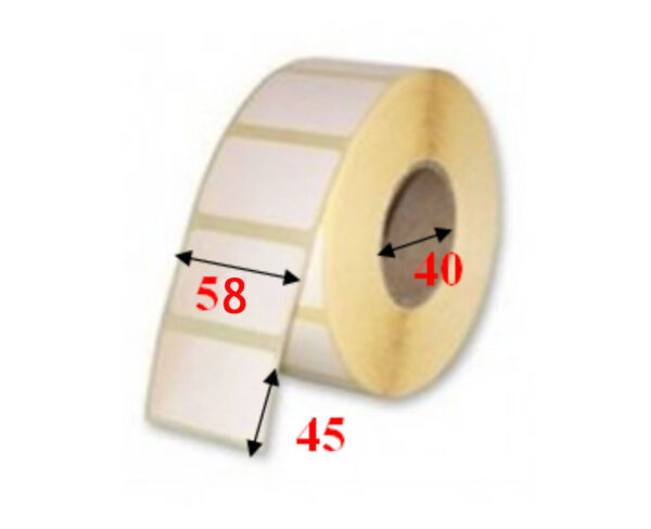 Photo d'un rouleau de 700 étiquettes avec dimensions
