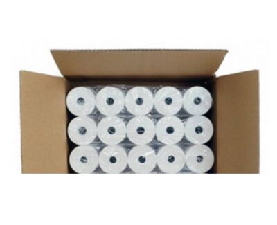 Photo d'un carton de 20 rouleaux de papier thermique 58x46x12 mm