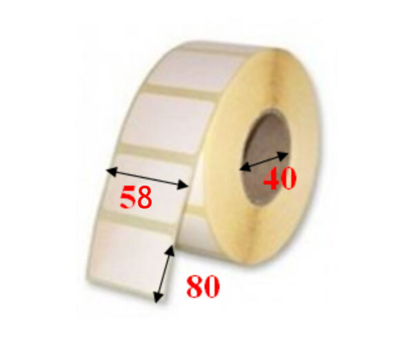 Photo d'un rouleau de 450 étiquettes avec dimensions
