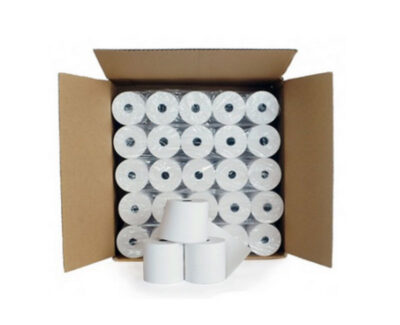 Photo d'un carton de 50 rouleaux de papier thermique 60x46x12 mm