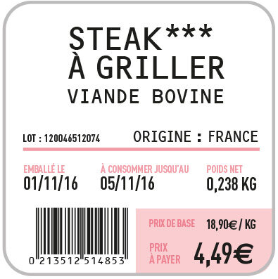 Forfait programmation étiquette ticket PLU
