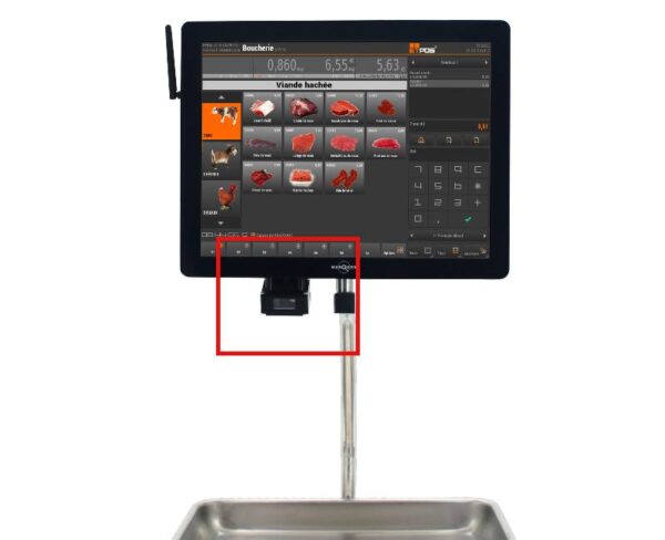 Photo d'un scanner 2D intégré à une balance suspendue MARQUES